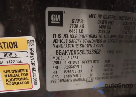 2014 Buick Enclave Premium from USA, damaged, VIN 5GAKVCKD6EJ333608